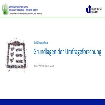 Grundlagen der Umfrageforschung (Uni Siegen)