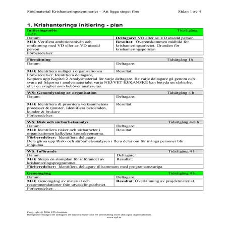 Grundläggande krishanteringsberedskap