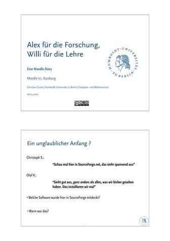 Alex für die Forschung, Willi für die Lehre - Die Moodle-Story der HU Berlin