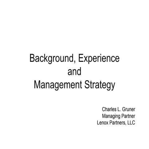 Charles Gruner Presentation