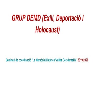 Grup demd (exili, deportació i holocaust)