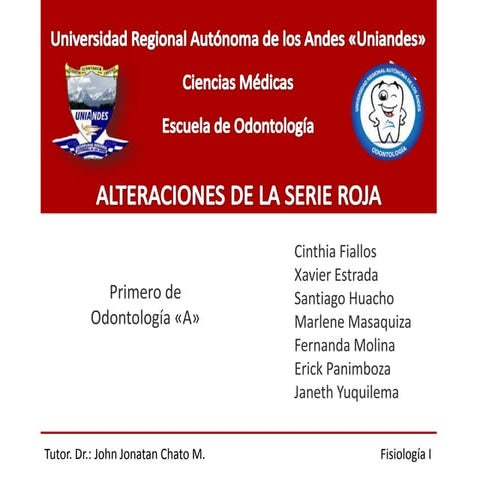 Alteraciones de los glóbulos rojos