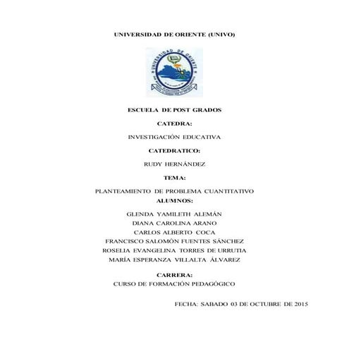 Planteamiento del problema