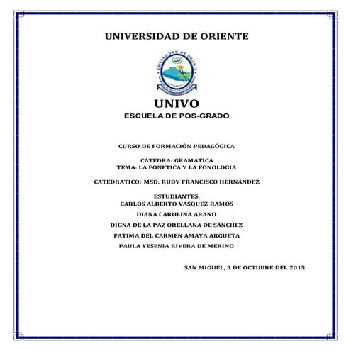 La fonetica y la fonologia