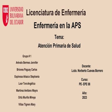ATENCION PRIMARIA DE LA SALUD | PPTX