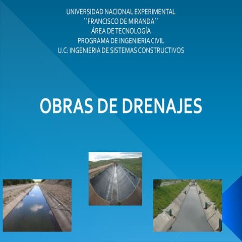 OBRAS DE DRENAJE