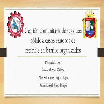 reciclaje de barrios organizados en el perú