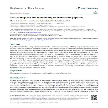 GRUPO 3. Nature-inspired and medicinally relevant short peptides.pdf
