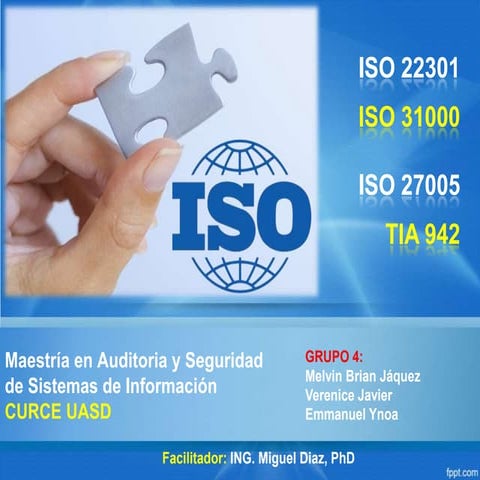 ISO 22301, ISO 31000, TIA 942 e ISO 27005
