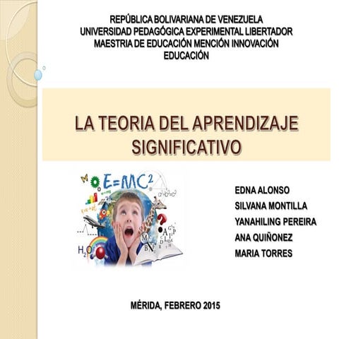 LA TEORÍA DEL APRENDIZAJE SIGNIFICATIVO | PDF