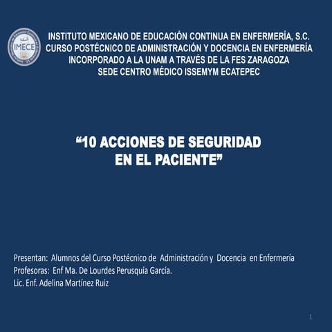 Seguridad del paciente | PPTX