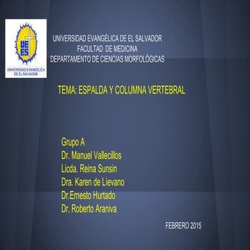 Grupo a tema- espalda y columna vertebral | PPTX