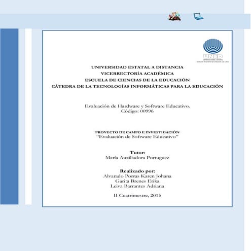 Grupo beta proyecto evaluación software educativo