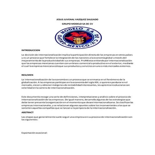 Grupo modelo SA DE CV