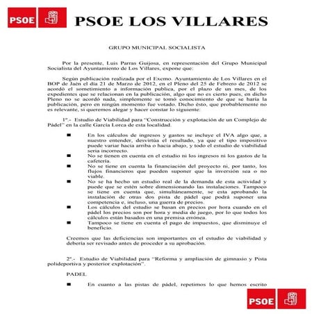 Grupo municipal socialista 14 2012