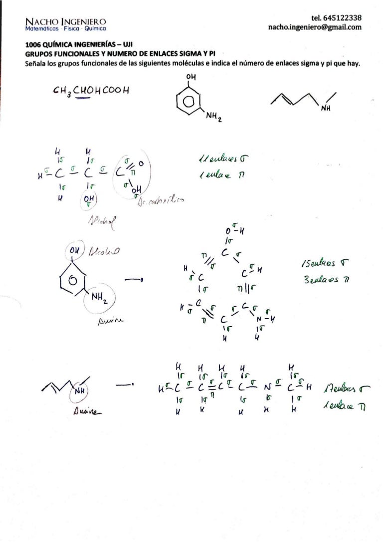 Ejemplo número de ENLACES SIGMA ( σ ) Y PI ( π ) de una MOLÉCULA ORGÁ…