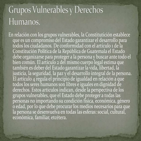 Grupos vulnerables y derechos humanos | PPT