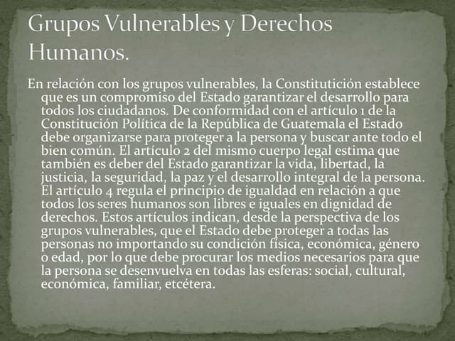 Grupos vulnerables y derechos humanos | PPT