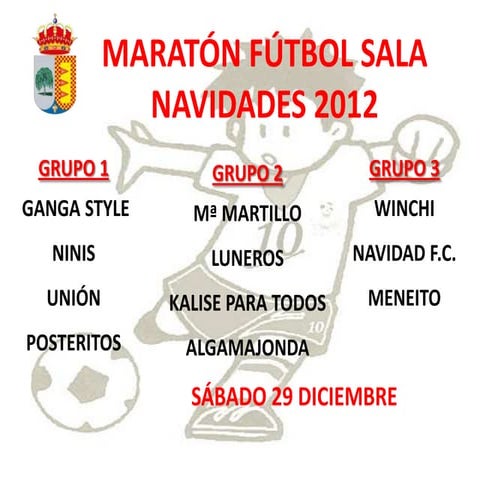 GRUPOS Y HORARIOS FÚTBOL SALA 24H