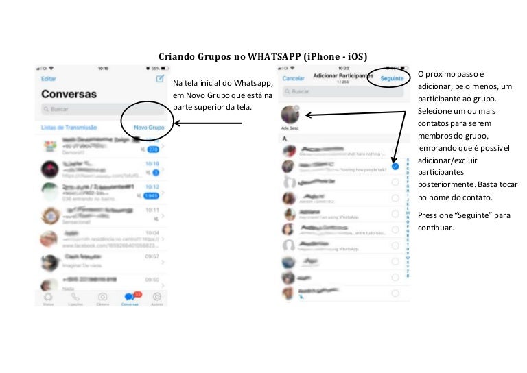 Como criar um grupo no WhatsApp, no sistema iOS