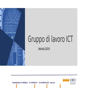 Gruppo di lavoro ICT - attività 2019
