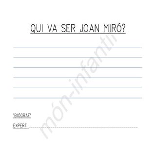 PROYECTO JOAN MIRÓ: grupos de expertos