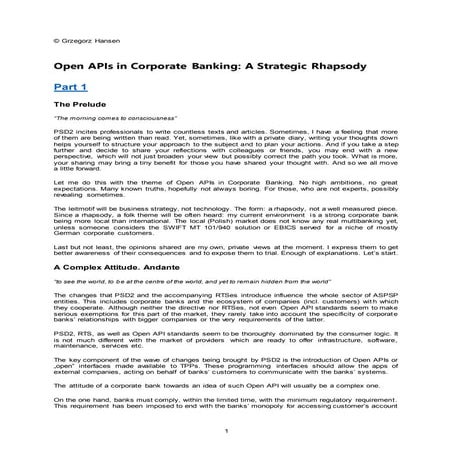 Grzegorz hansen linkedin open apis in corporate banking a strategic rhapsody