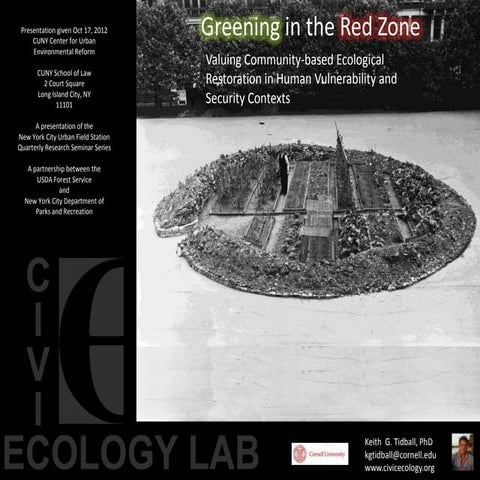Greening in the Red Zone - Valuing Community-based Ecological Restoration in ...