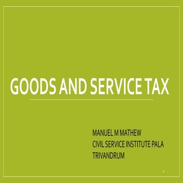 GOODS AND SERVICE TAX-GST