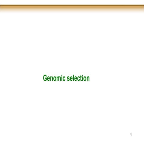 Genomic selection (GS) in crop improvement | PPTX