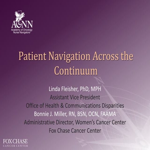 Patient Navigation Across the Continuum