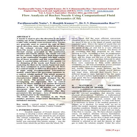 Design and Analysis of a Bell Type Rocket Nozzle | PDF