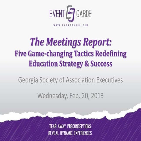 The Meetings Report: Five Game-changing Tactics Redefining Education Strategy...