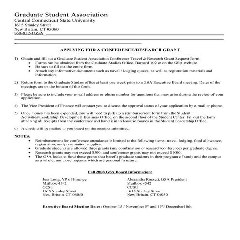 Gsa Grant Appl  Updated Oct 08 By Gsa