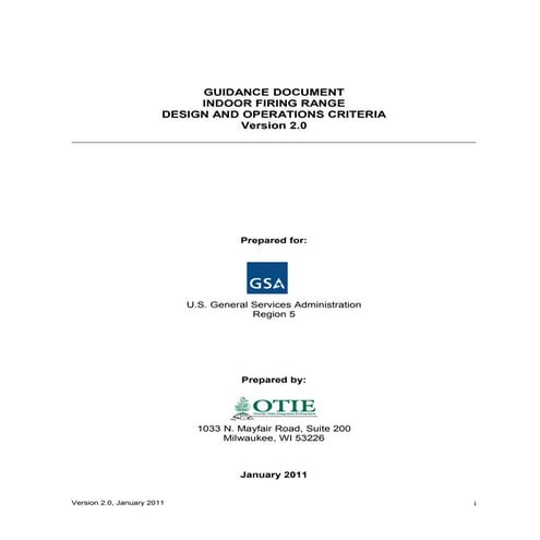 GSA Indoor Firing Range Design Criteria V2 0 Jan 2011
