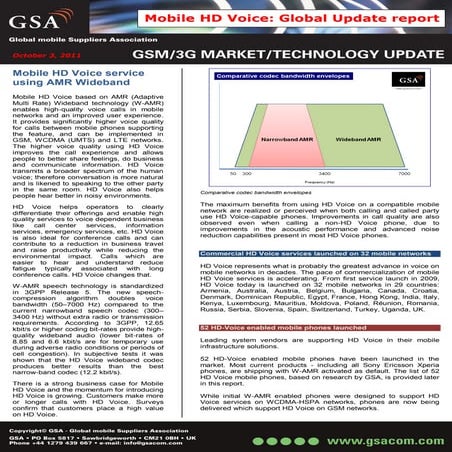 GSA’s Mobile HD Voice: Global Update report