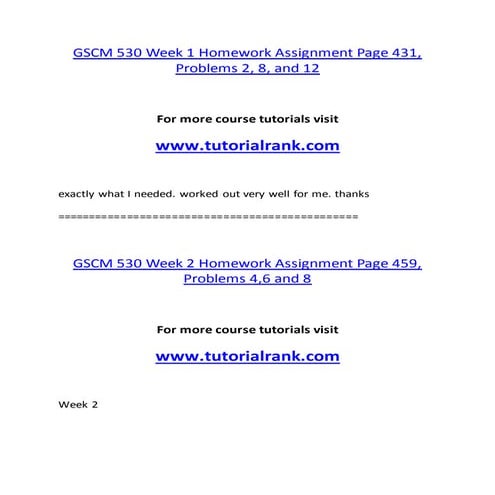  GSCM 530 Enhance teaching/tutorialrank.com