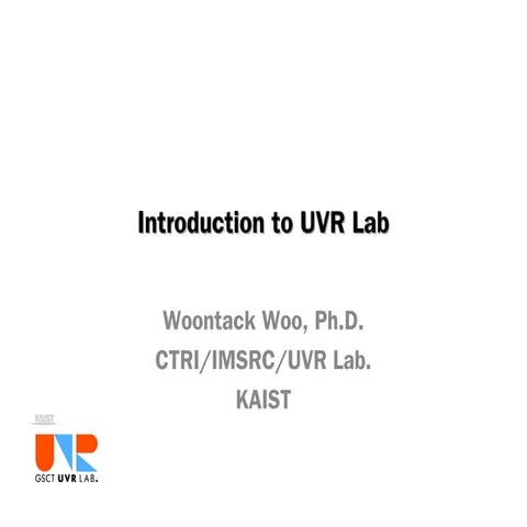 KAIST UVR Lab 2013