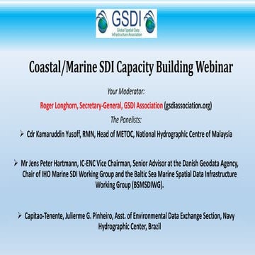 Introduction to the GSDI Marine SDI Best Practice Webinar