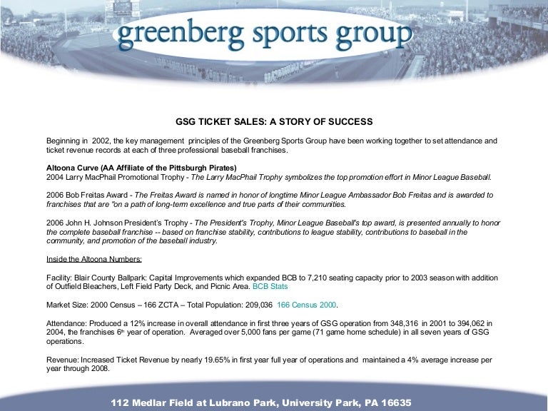 gsg ticket sales resume ticket sales resume