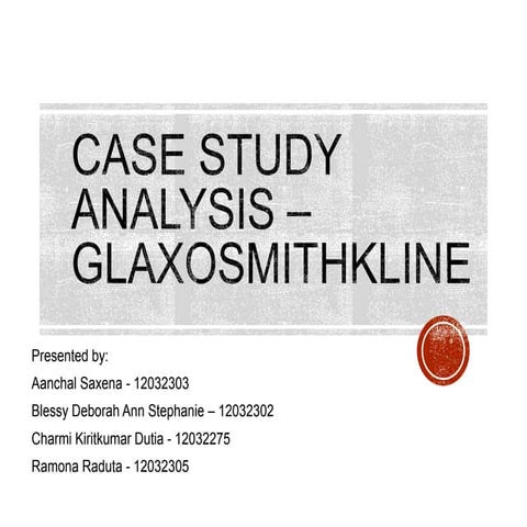 Case Study Analysis on GlaxoSmithkline