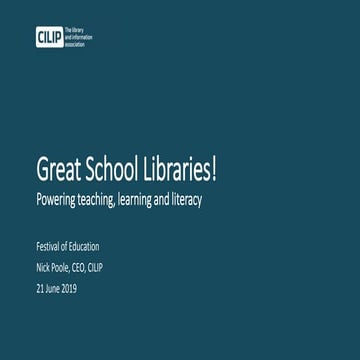 Great School Libraries! Powering learning, teaching and literacy