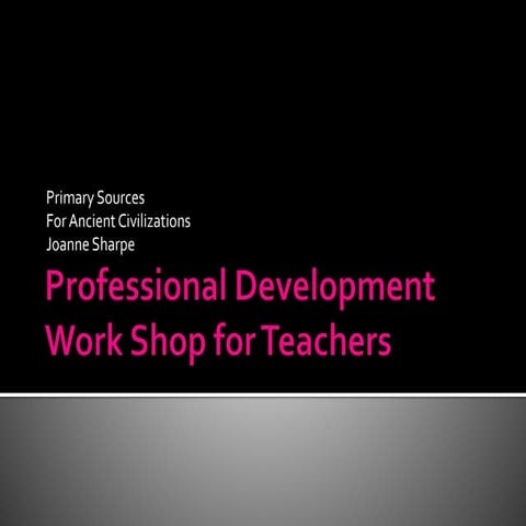 Gslis 764 professional development work shop for teachers