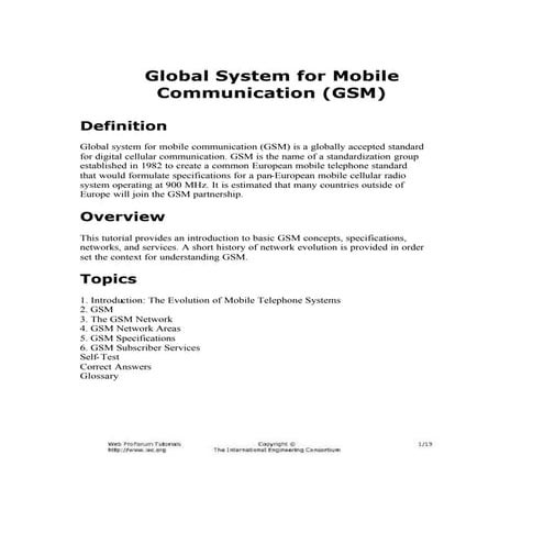 Basics of Gsm 