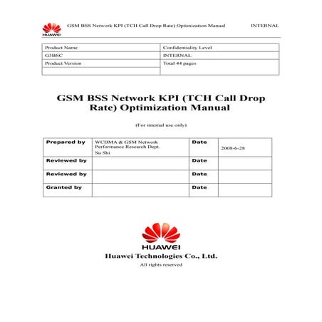 Gsm bss-network-kpi-tch-call-drop-rate-optimization-manual(cdr)
