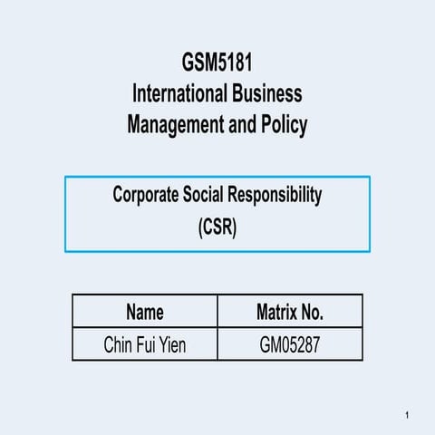 Corporate Social Responsibility