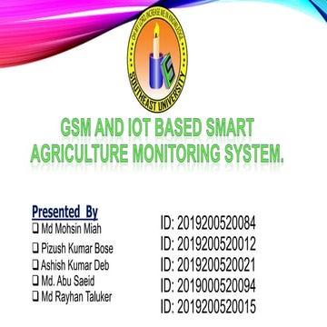 GSM and IoT based Smart Agriculture monitoring system. Date-12 Jan-2023.pptx