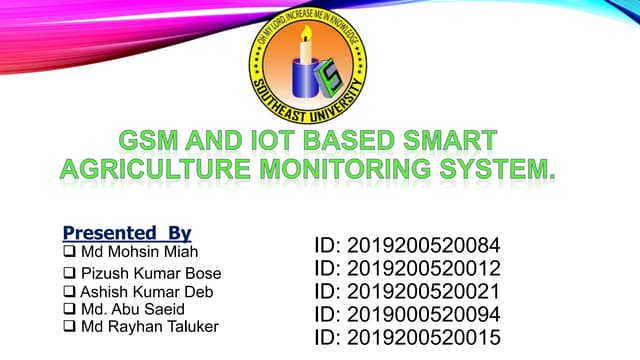 GSM and IoT based Smart Agriculture monitoring system. Date-12 Jan-2023.pptx