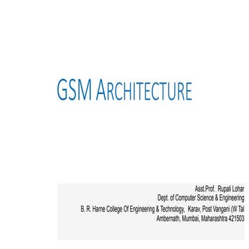 Gsm architecture