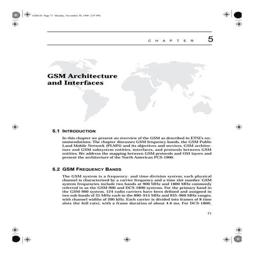 Gsm architecture and interfaces